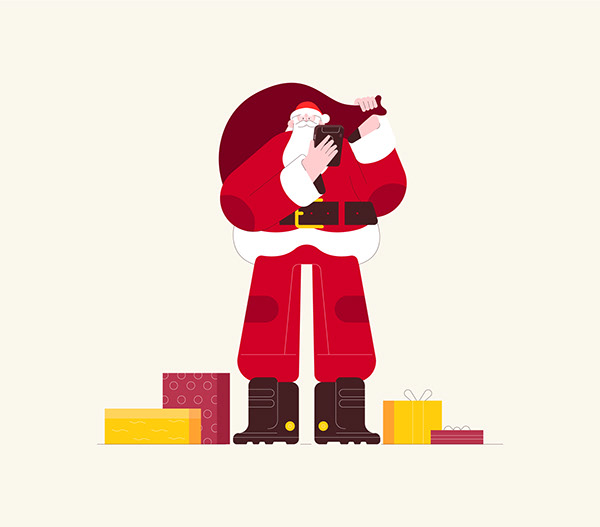 père noël géant, Noël en motion design