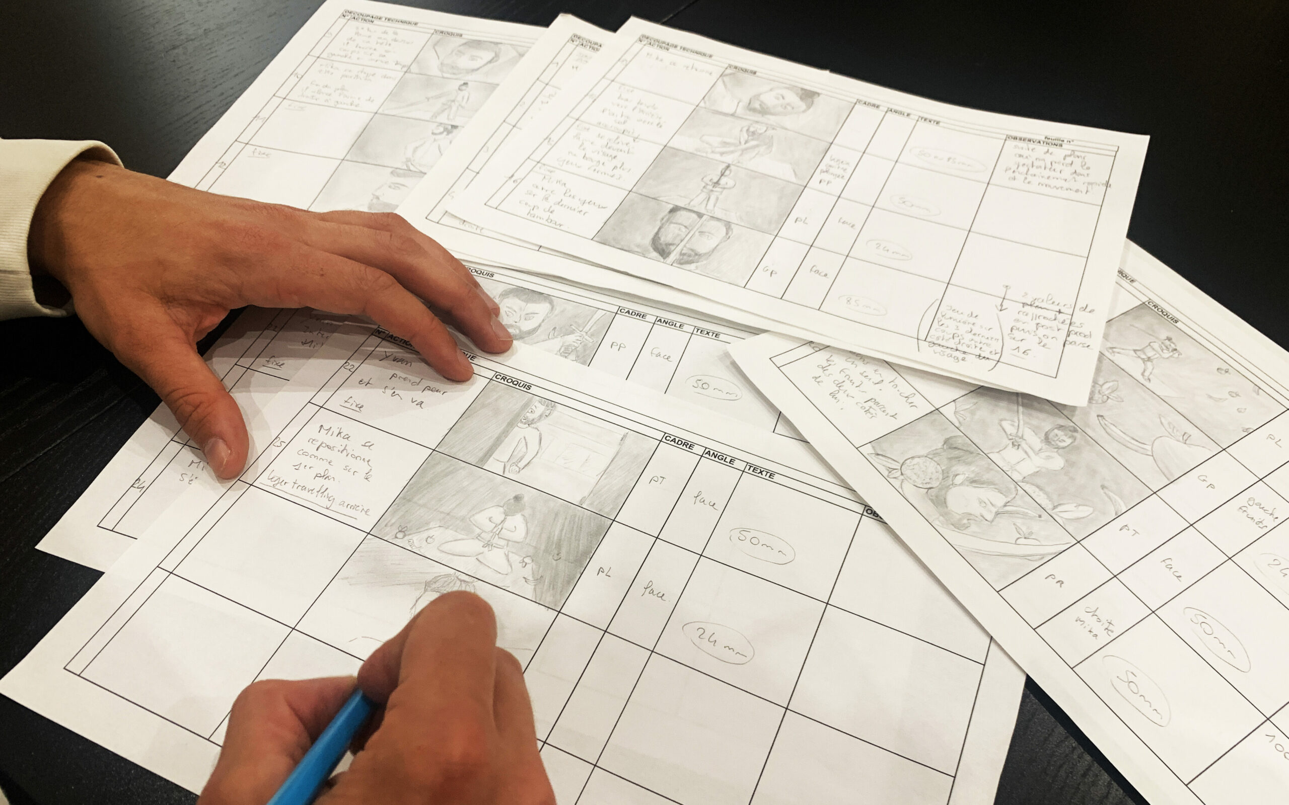 storyboard pour un projet en motion design